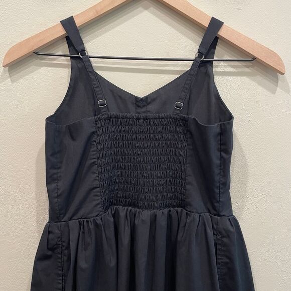 Abercrombie Kids Girls Drop Waist Poplin Skater Dress in Black - Size: 11/12 - Picture 6 of 8